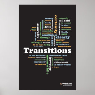 Poster skrivövergångar i klassrummet 24 x 36 tum