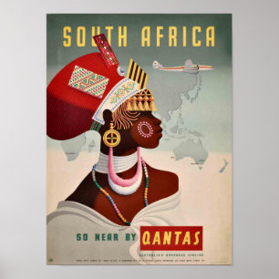 Poster - södra Afrikan efter Qantas