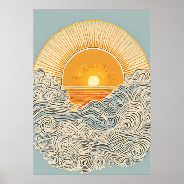 Poster Sol Illustration Wall Art stigning (Framsidan)