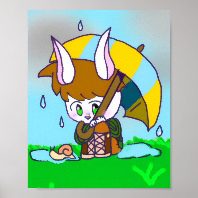 poster, sött originalteckenstioa på kaninen poster (Framsidan)