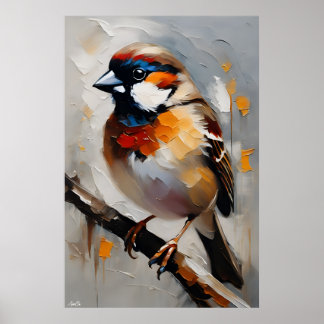 Poster | Sparrow | OLJEMÅLNING STIL