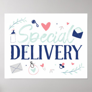 Poster speciell babyvy för leverans