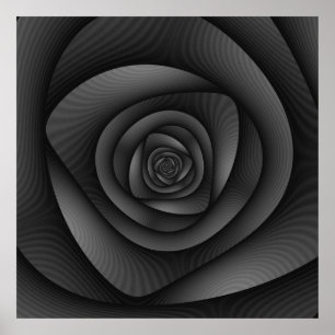 Poster Spiral labyrint i Monokrom