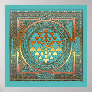 Poster Sri Yantra Yoga Meditation Symbol Heliga In