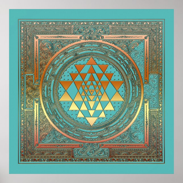 Poster Sri Yantra Yoga Meditation Symbol Heliga In (Framsidan)