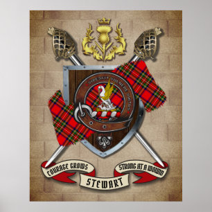 Poster Stewart Klan Badge W/Crossed Swords