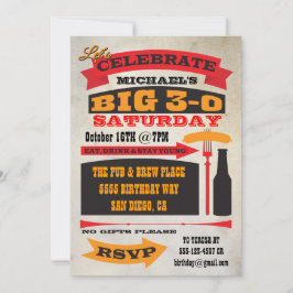 Poster stil BIG 30 födelsedagsfest inbjudan