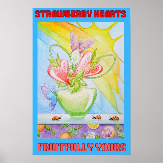 POSTER STRAWBERRY HEARTS (Framsidan)