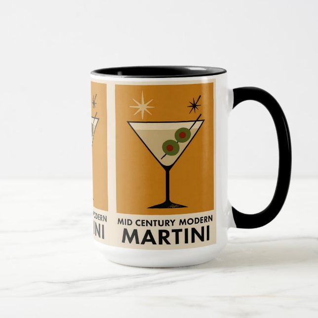 Poster Style Mid Century Modern Martini Mugg (Höger)