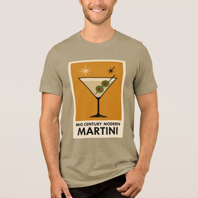 Poster Style Mid Century Modern Martini T Shirt (Framsida)