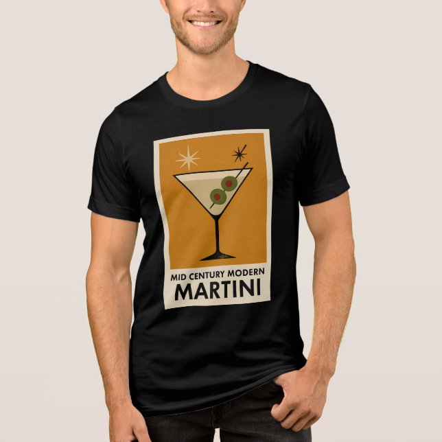 Poster Style Mid Century Modern Martini T Shirt (Framsida)
