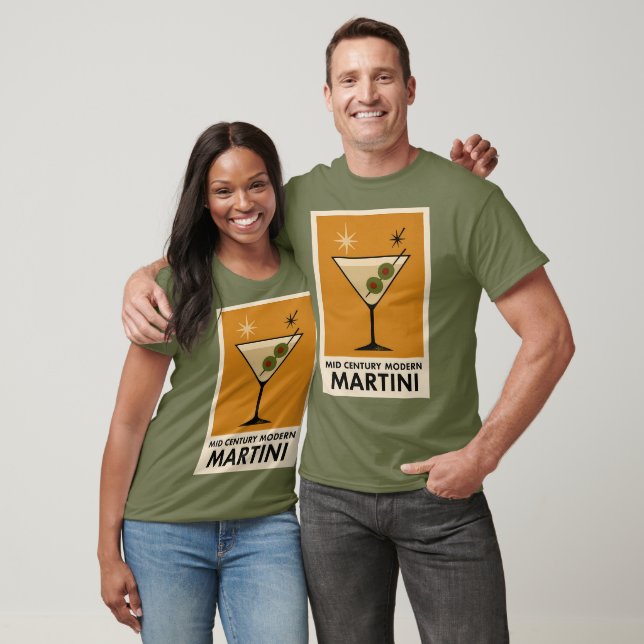 Poster Style Mid Century Modern Martini T Shirt (Unisex)