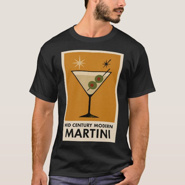 Poster Style Mid Century Modern Martini T Shirt (Framsida)