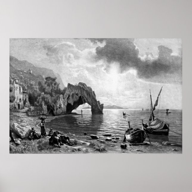 Poster ~ Sunset vid Capri ~ Photogravure (Framsidan)