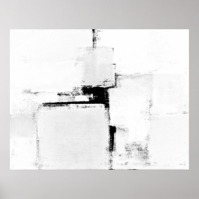 poster "Surround" Black and White Abstrakt Art (Framsidan)