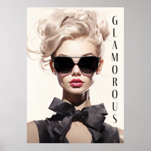 Poster svart bladet Glamora Mode Model