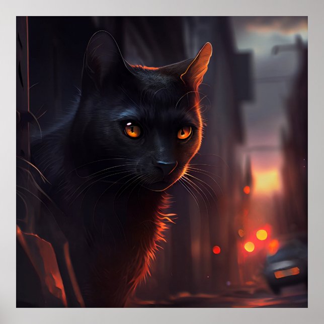 Poster svart katt (Framsidan)