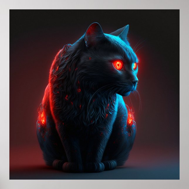 Poster svart katt (Framsidan)