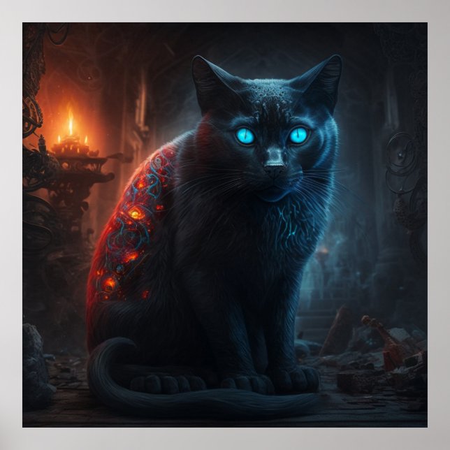 Poster svart katt (Framsidan)