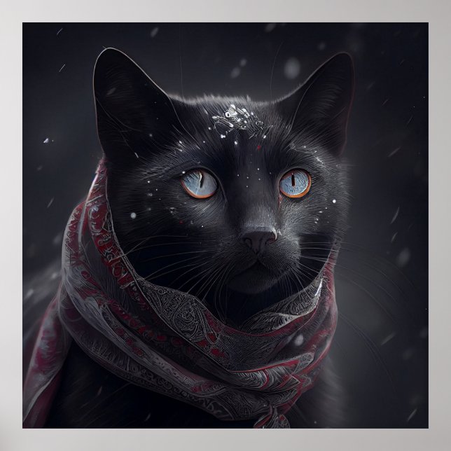 Poster svart katt (Framsidan)