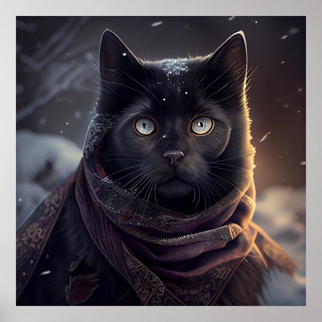 Poster svart katt (Framsidan)