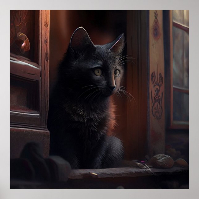 Poster svart katt (Framsidan)