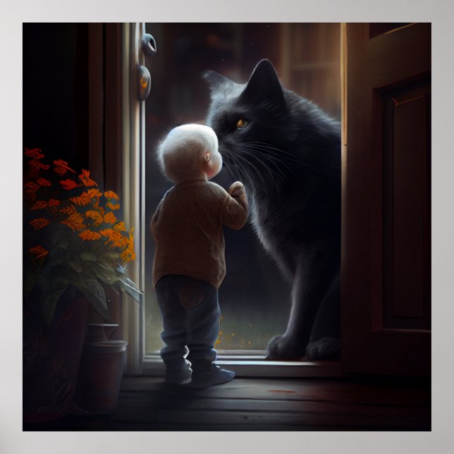 Poster svart katt (Framsidan)