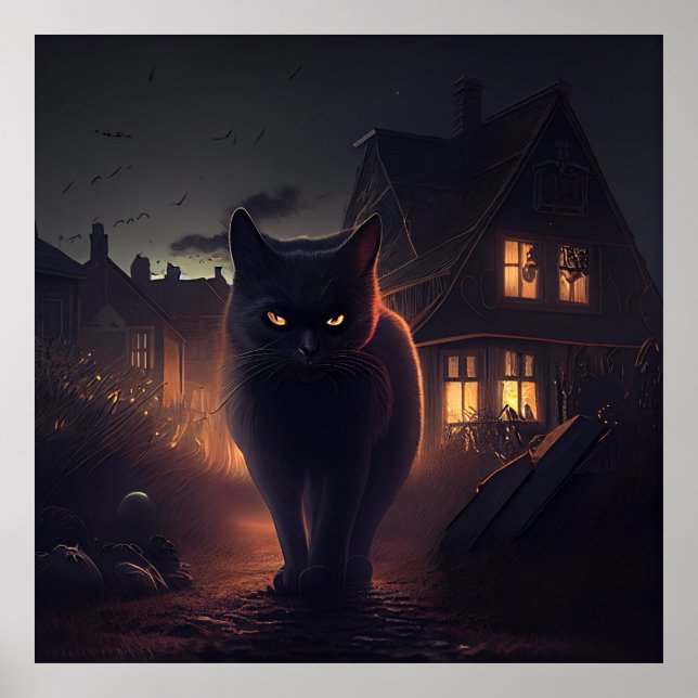 Poster svart katt (Framsidan)