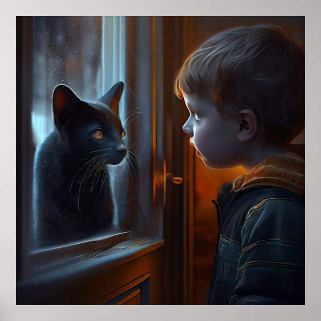 Poster svart katt (Framsidan)