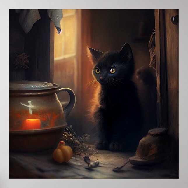 Poster svart katt (Framsidan)
