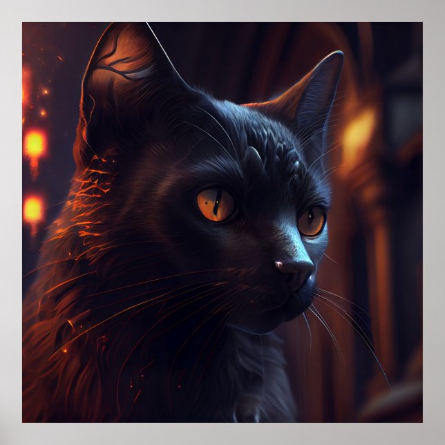 Poster svart katt (Framsidan)