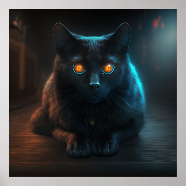 Poster svart katt (Framsidan)