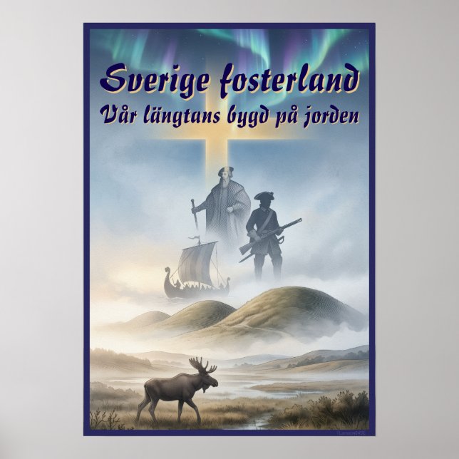 Poster — Sverige fosterland (Framsidan)