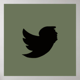 POSTER - T BIRD DESIGN - GRÖNT/SVART