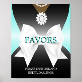 Poster Teal Tiffany Baby Shower Favors-skylt