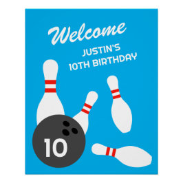 Poster tecken på Födelsedagsfesten Bowling Perfect Poster