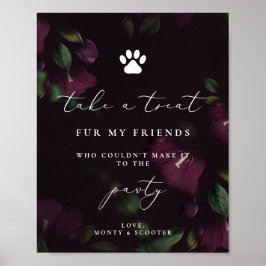 poster tecken på lila Calligraphy Pet Pawty Favty