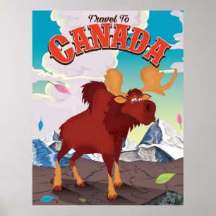 Poster tecknad för resa till Kanadas vintage