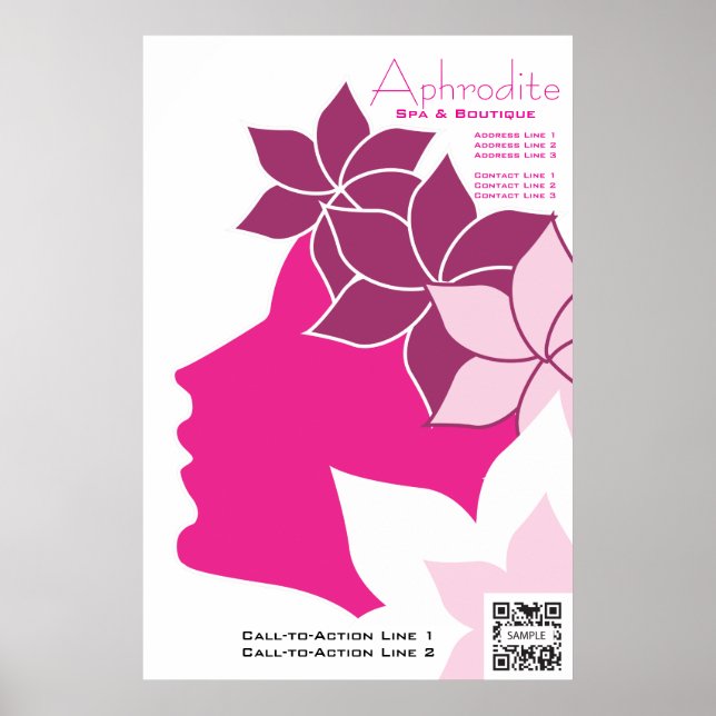 Poster Template Aphrodite Spa & Boutique (Framsidan)