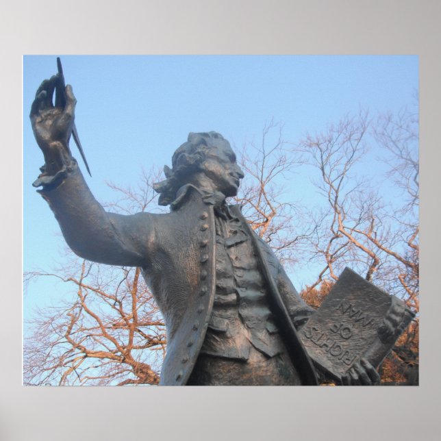 Poster Thomas Paine Holding Höger of Man Bok (Framsidan)