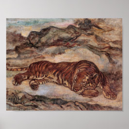 Poster "Tiger in Repose" av Antoine-Louis Barye