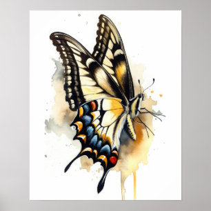 Poster Tiger Swallowtail Butterfly Art Print