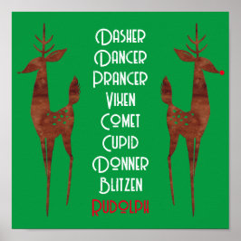 Poster - Tomtens renar - Rudolph Red Nose