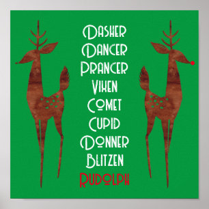 Poster - Tomtens renar - Rudolph Red Nose
