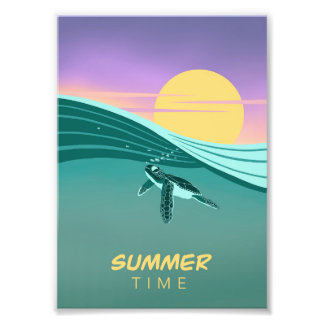 Poster tortue océan Summer Time