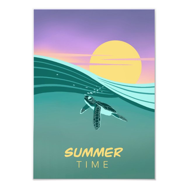 Poster tortue océan Summer Time (Framsidan)
