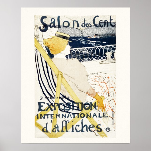 POSTER: TOULOUSE LAUTREC: SALON DES CENT:1896 POSTER (Framsidan)