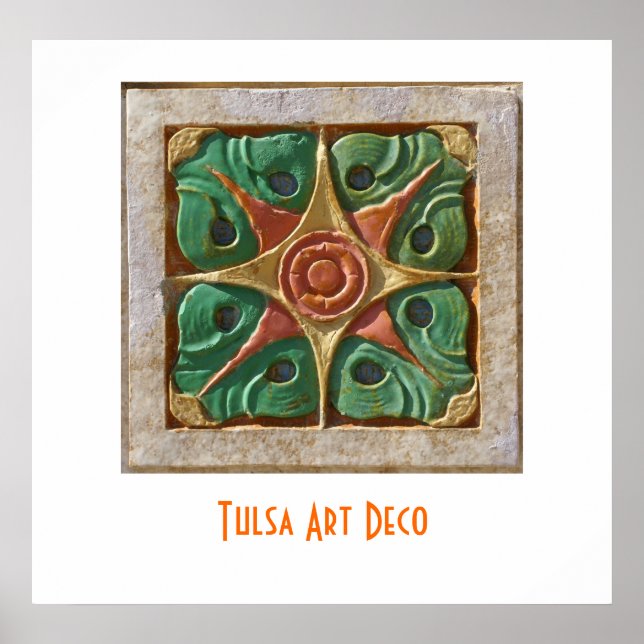 Poster Tulsa Art Deco-ruta (Framsidan)