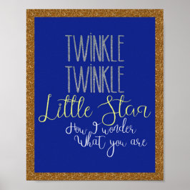 Poster Twinkle Twinkle Little Star Silver och Guld