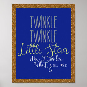 Poster Twinkle Twinkle Little Star Silver och Guld